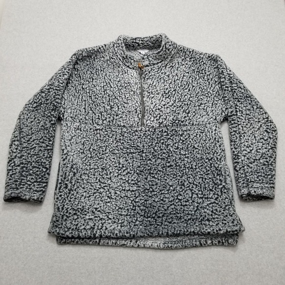 Time Tru Sherpa Sweater Mens‎ XL Gray Zip Pockets Pullover - Picture 1 of 12